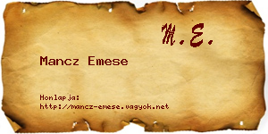 Mancz Emese névjegykártya